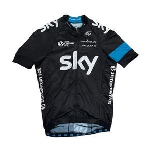 Rapha Team Sky Mens Pro‎ Team Jersey Size Small Black Blue Made in Italy